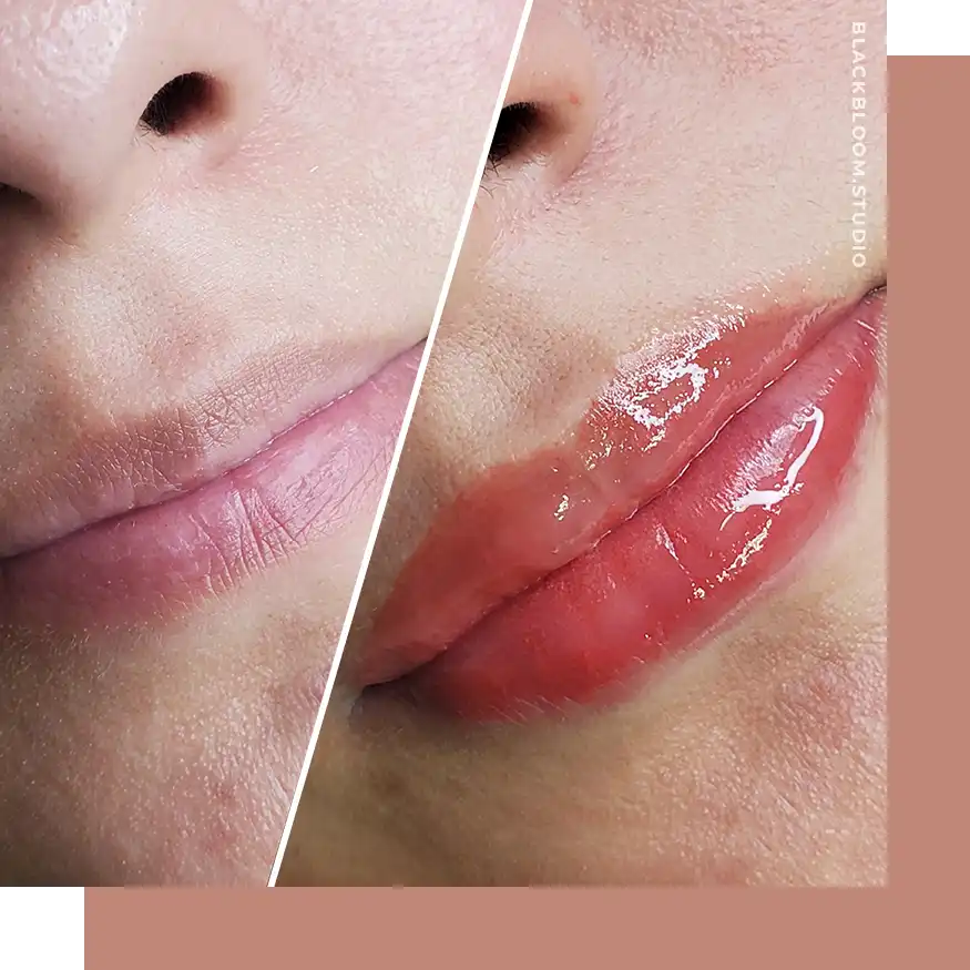Pink Lip Blush Tattoo Service Austin - Black Bloom Studio