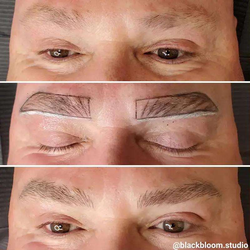 Eyebrow shop tattoo men