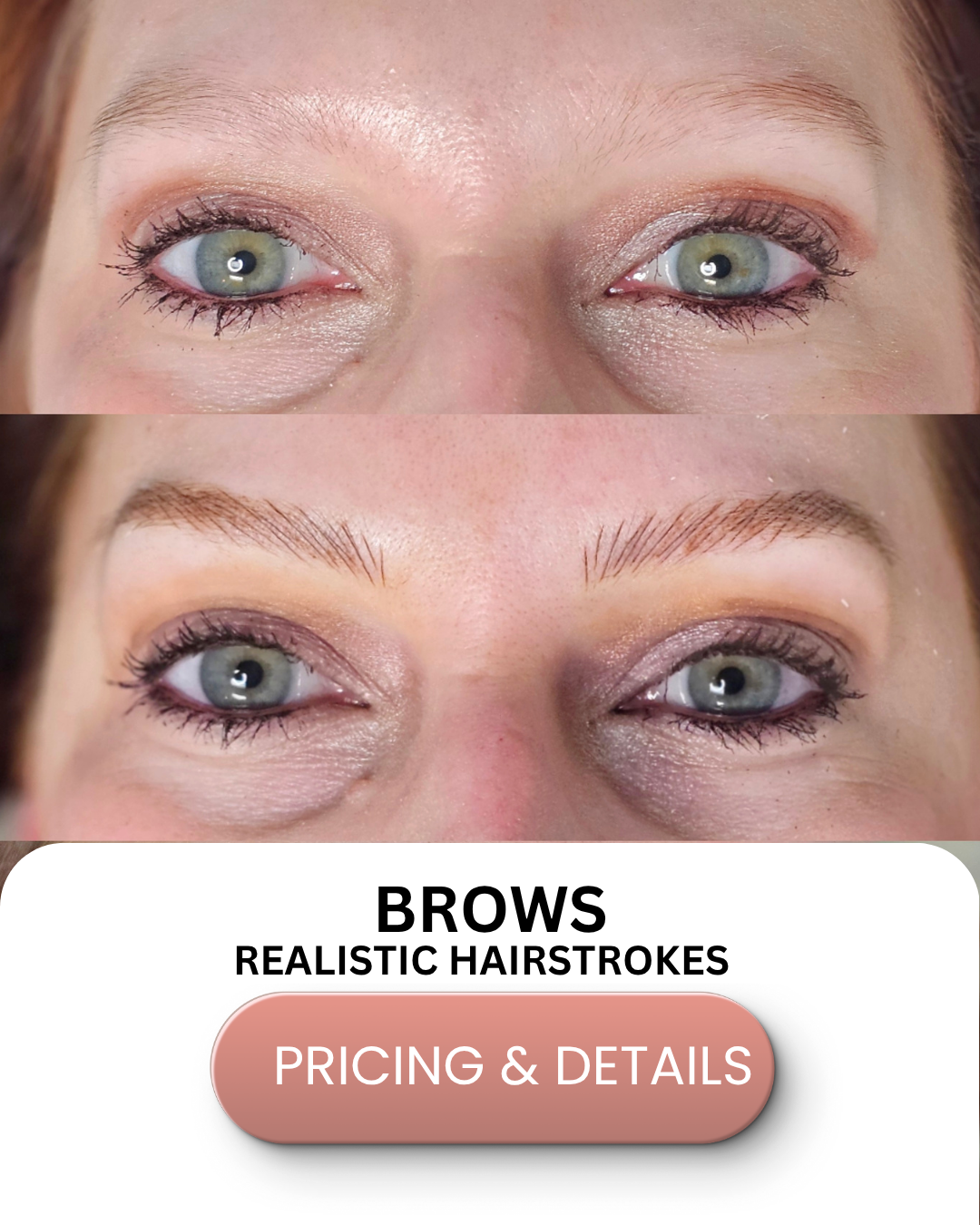 Natural nano brows with realistic hair strokes by Black Bloom Studio in Dallas, Texas