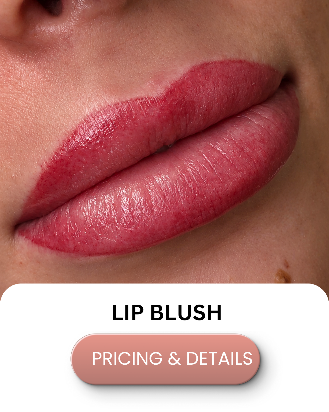 Natural pink lip blush permanent makeup by Black Bloom Studio in Dallas, Texas