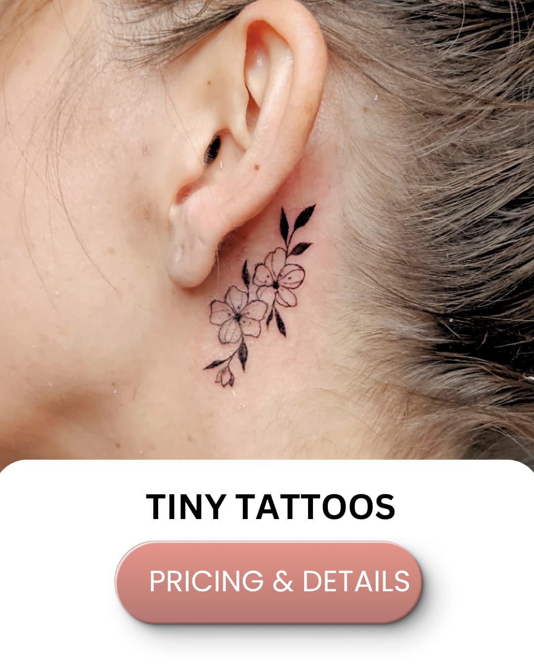 Fine line tiny floral tattoo by Black Bloom Studio in Dallas, Texas