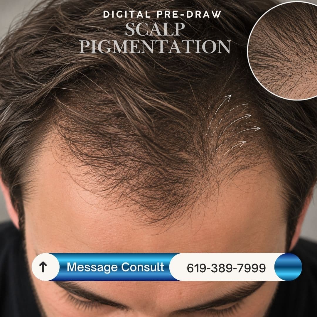 COMPLIMENTARY MESSAGE CONSULTATION DIGITAL HAIR-STROKE PREVIEW HAIR LOSS & DENSITY ASSESSMENT