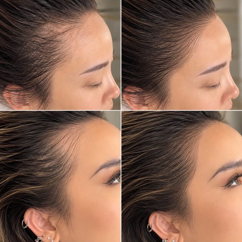womens hairloss examples, scalp micropigmentation tattoo